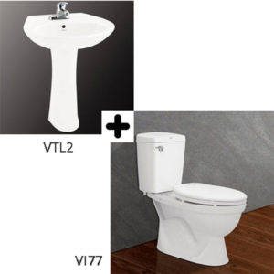 Bộ sản phẩm bồn cầu Viglacera VI77 + VTL2