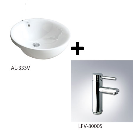Chậu lavabo kèm vòi rửa Inax AL-333V+LFV-8000S