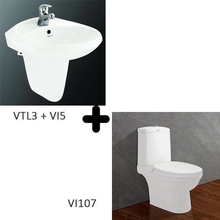 Bộ sản phẩm bồn cầu  Viglacera VI107 + VTL3